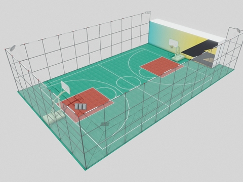  篮球馆 篮球场3d模型 
