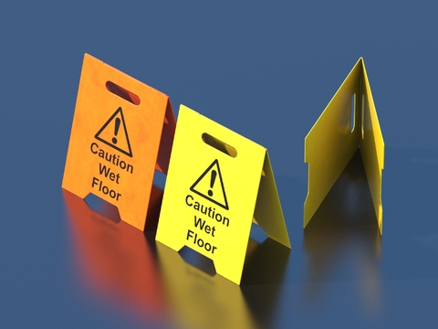  小心地滑指示牌 标识牌 标志牌3d模型 