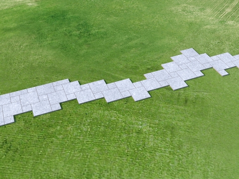  景观园路 汀步 公园汀步3d模型 