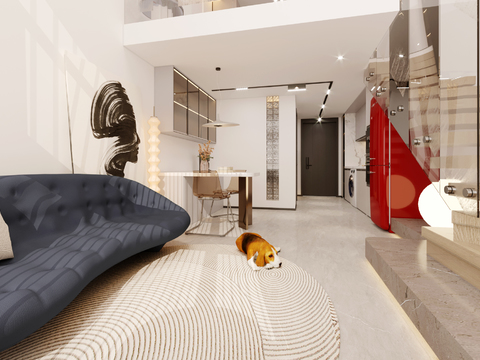  现代单身公寓3d模型 