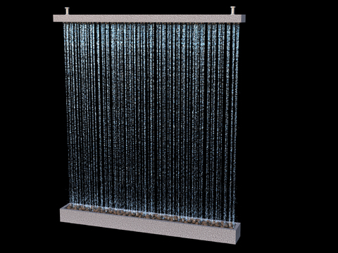  水幕 瀑布 流水 水帘3d模型 