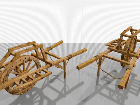  民俗小品 农具3d模型 