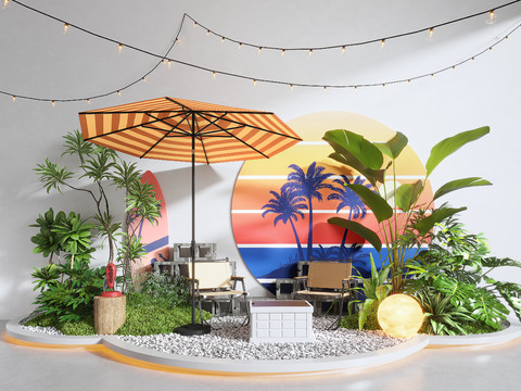  露营 景观植物造景3d模型 