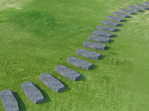  园路铺地 汀步 青石板3d模型 