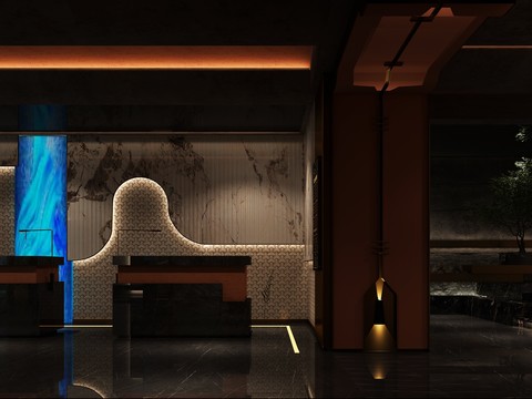  洗浴中心 足浴店 沐足阁3d模型 