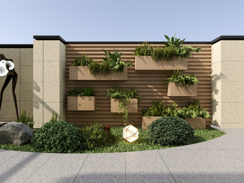  景观小品 植物墙 植物造景3d模型 