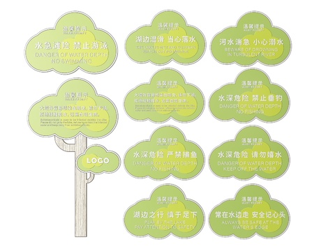  公共指示牌 标识牌 禁止提示牌3d模型 