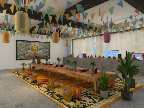  民族风藏香店3d模型 