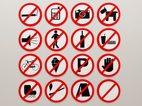  公共指示牌 标识牌 禁止牌3d模型 