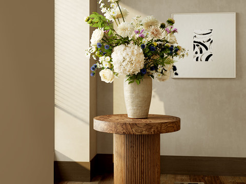 现代花艺 花瓶 鲜花 花卉3d模型