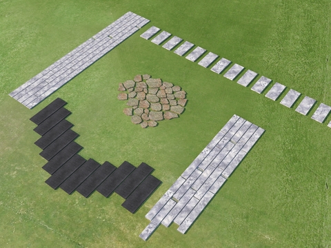  景观园路 公园汀步3d模型 