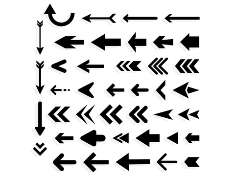  箭头剪影 方向图标 立体箭头3d模型 