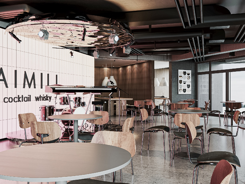  工业风酒吧 音乐餐吧 清吧3d模型 