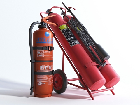  灭火器 消防设施3d模型 