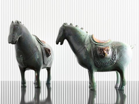  铜马雕塑 艺术摆件3d模型 