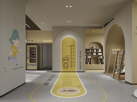  架空层 儿童活动区 游玩区3d模型 