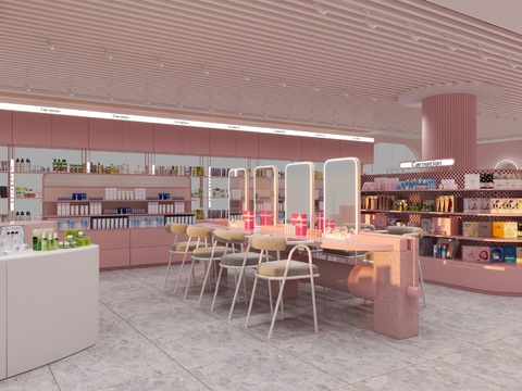  现代化妆品店 化妆品专卖店3d模型 