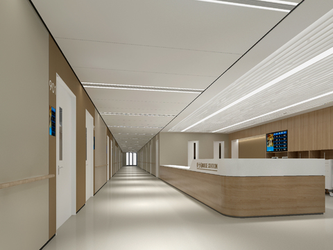  现代医院 护士站3d模型 