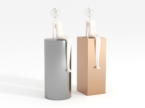  人体雕塑 人偶摆件3d模型 