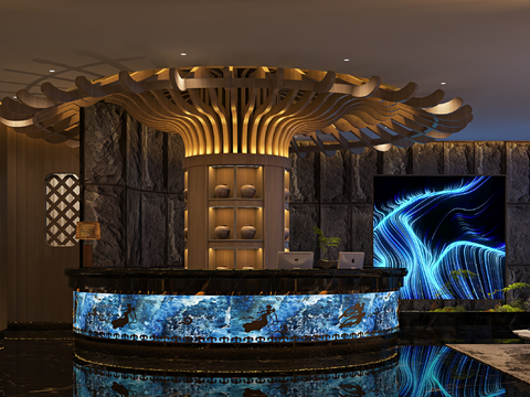  洗浴中心 足浴大厅 沐足阁3d模型 