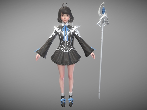  游戏美少女 二次元手办3d模型 