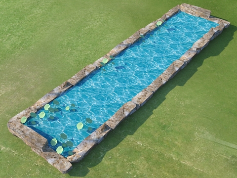  水池 荷花池 水景小品3d模型 