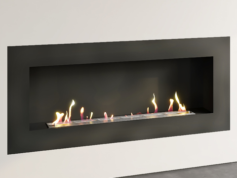  嵌入式壁炉 电子壁炉3d模型 