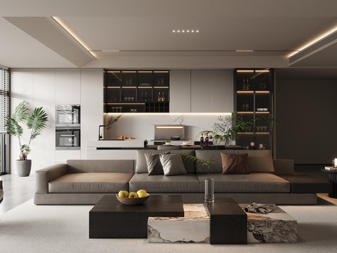  意式客餐厅3d模型 