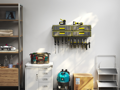  现代五金工具组合3d模型 