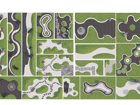  微地形 枯山水 禅意景观3d模型 