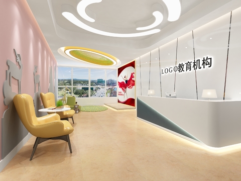  托育中心 培训机构3d模型 