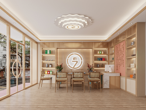  新中式茶馆 茶叶店3d模型 