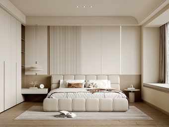 奶油风卧室 主卧 主人房3d模型