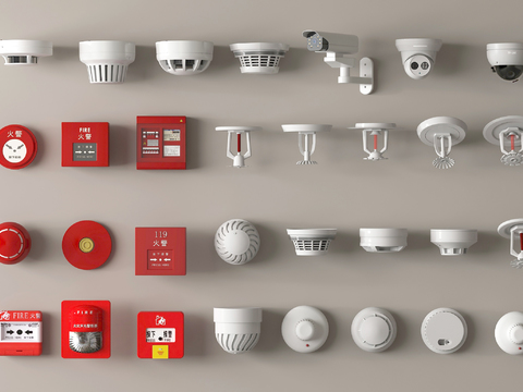  警报器 应急报警器 烟雾报警器 监控器3d模型 