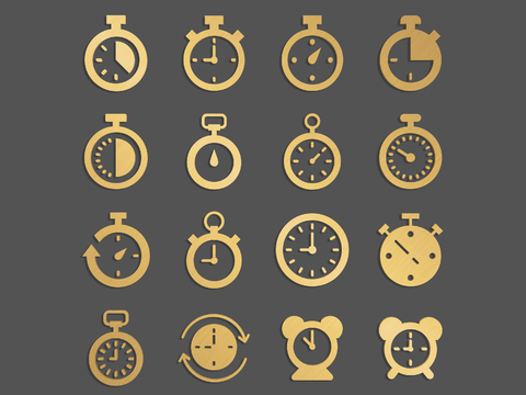  时钟 秒表 计时器 图标3d模型 