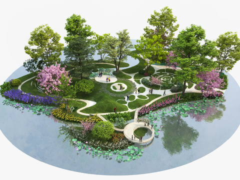  园林景观 公园景观3d模型 