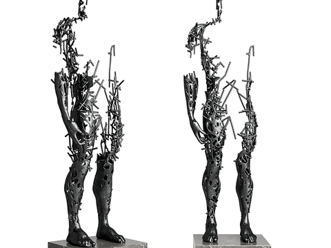  人体雕塑 人偶摆件3d模型 