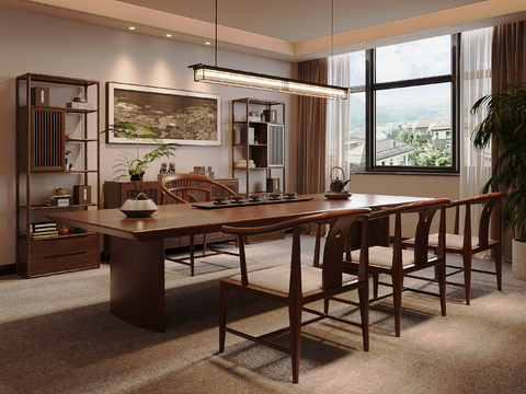 新中式茶室3d模型