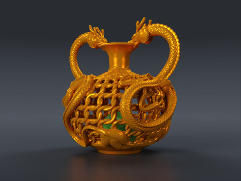  金龙雕塑 祥龙摆件3d模型 