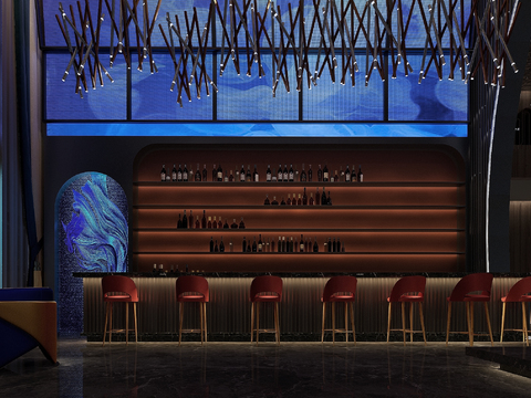  酒吧 清吧 音乐餐吧3d模型 