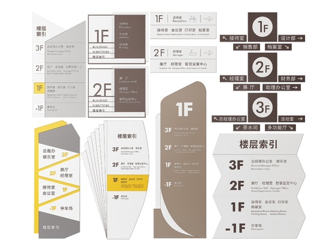  企业指示牌 楼层索引标识牌3d模型 