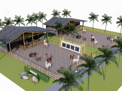  农场 牧场 乡村景观3d模型 