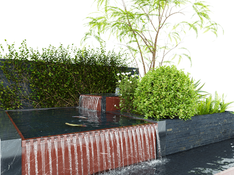  水景 植物景观3d模型 