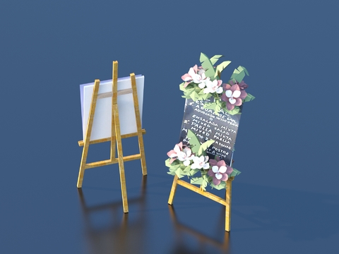  广告牌 店铺招牌 黑板3d模型 