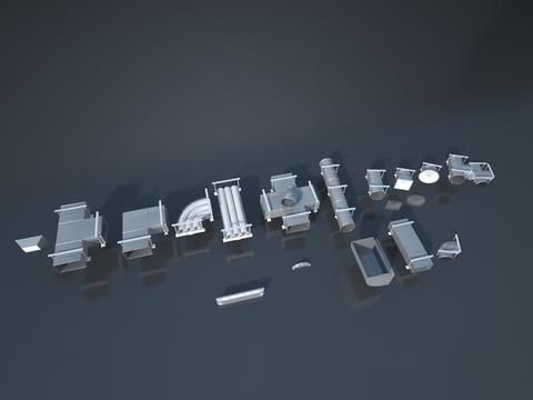  工业 管道3d模型 