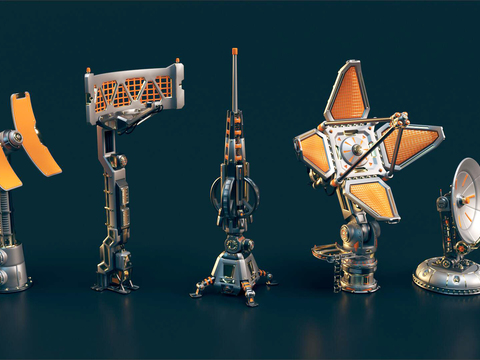  天线 信号接收器 信号发射器 无线接收器3d模型 