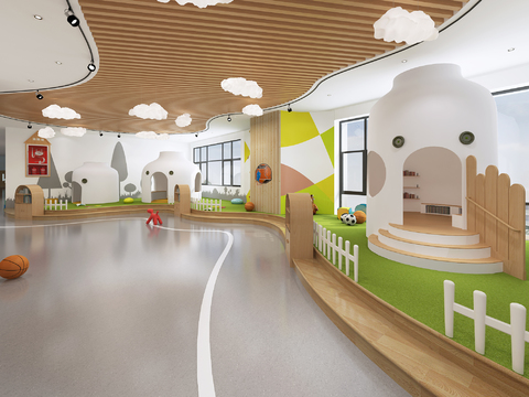  幼儿园游戏区 活动区3d模型 