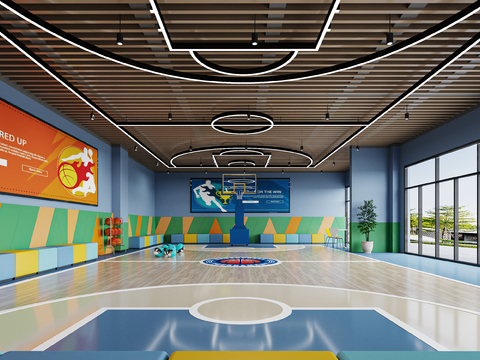  体能中心 篮球场 体能馆 训练中心3d模型 