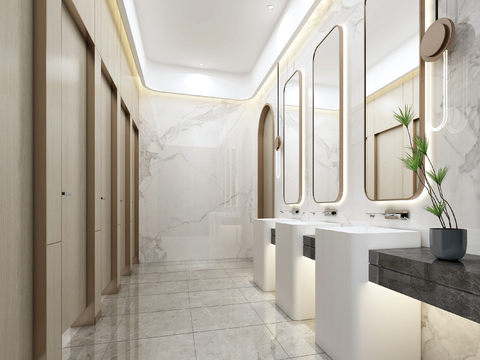  公共卫生间 公厕3d模型 