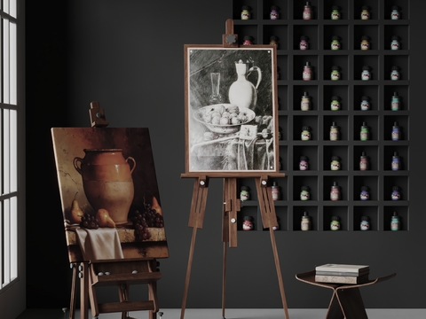  画具 画板 颜料3d模型 